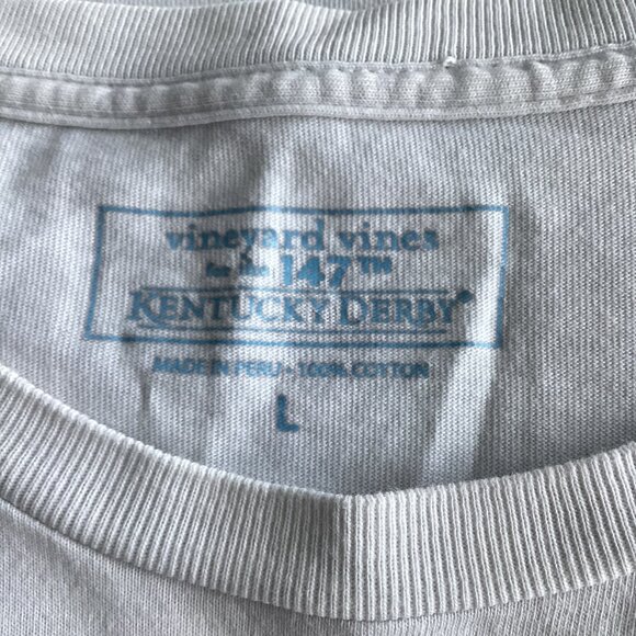 Short-sleeve White T-shirt - Vineyard Vines Derby 147 Edition - Men's Large - Picture 5 of 6